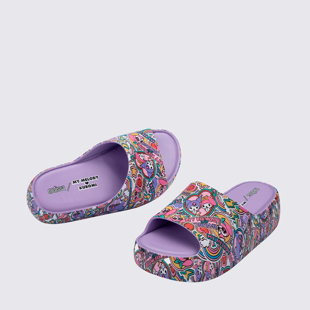 Melissa Free Platform Slide + Hello Kitty And Friends Lilás Amarelo 37874 Lilás 3