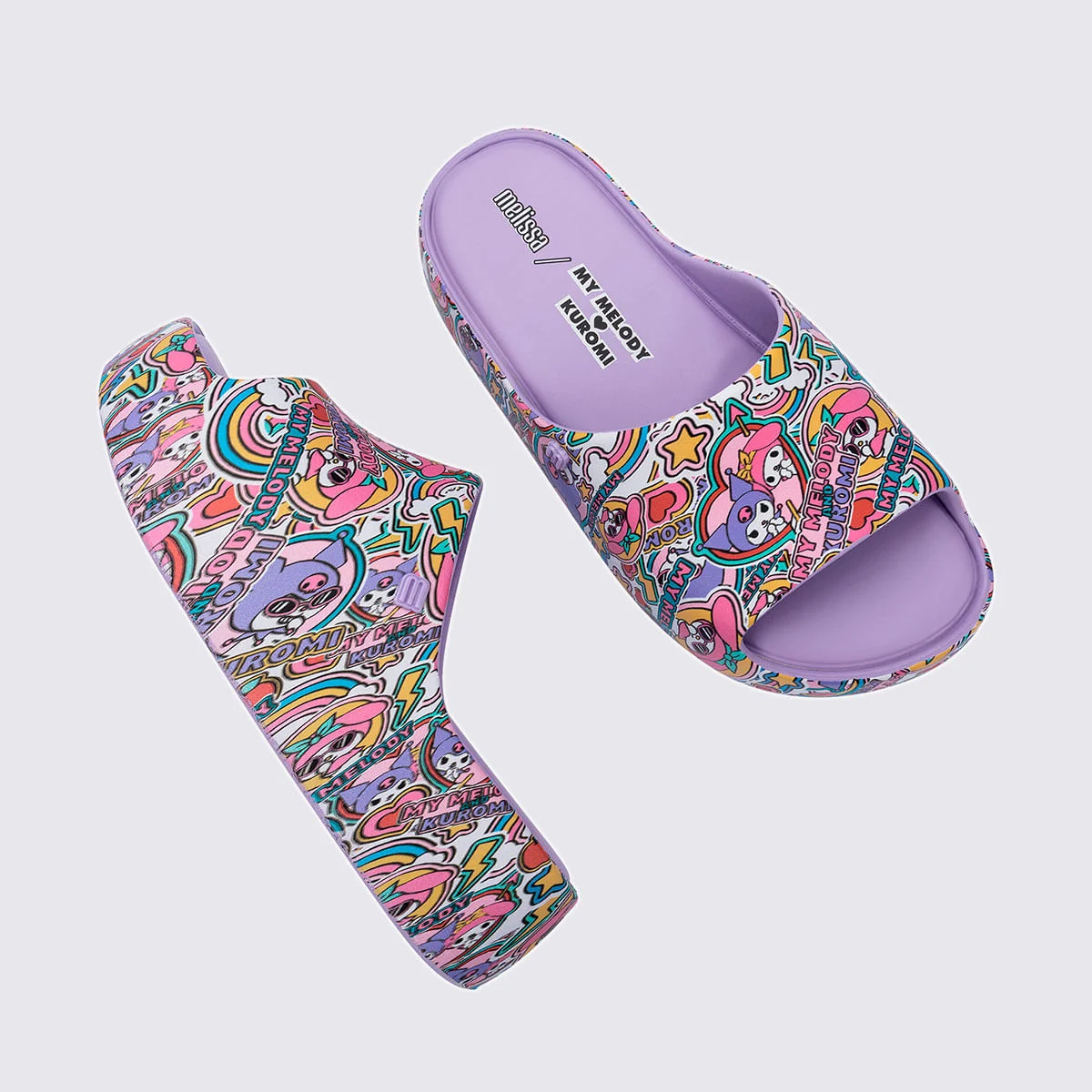 Melissa Free Platform Slide + Hello Kitty And Friends Lilás Amarelo 37874 Lilás 4