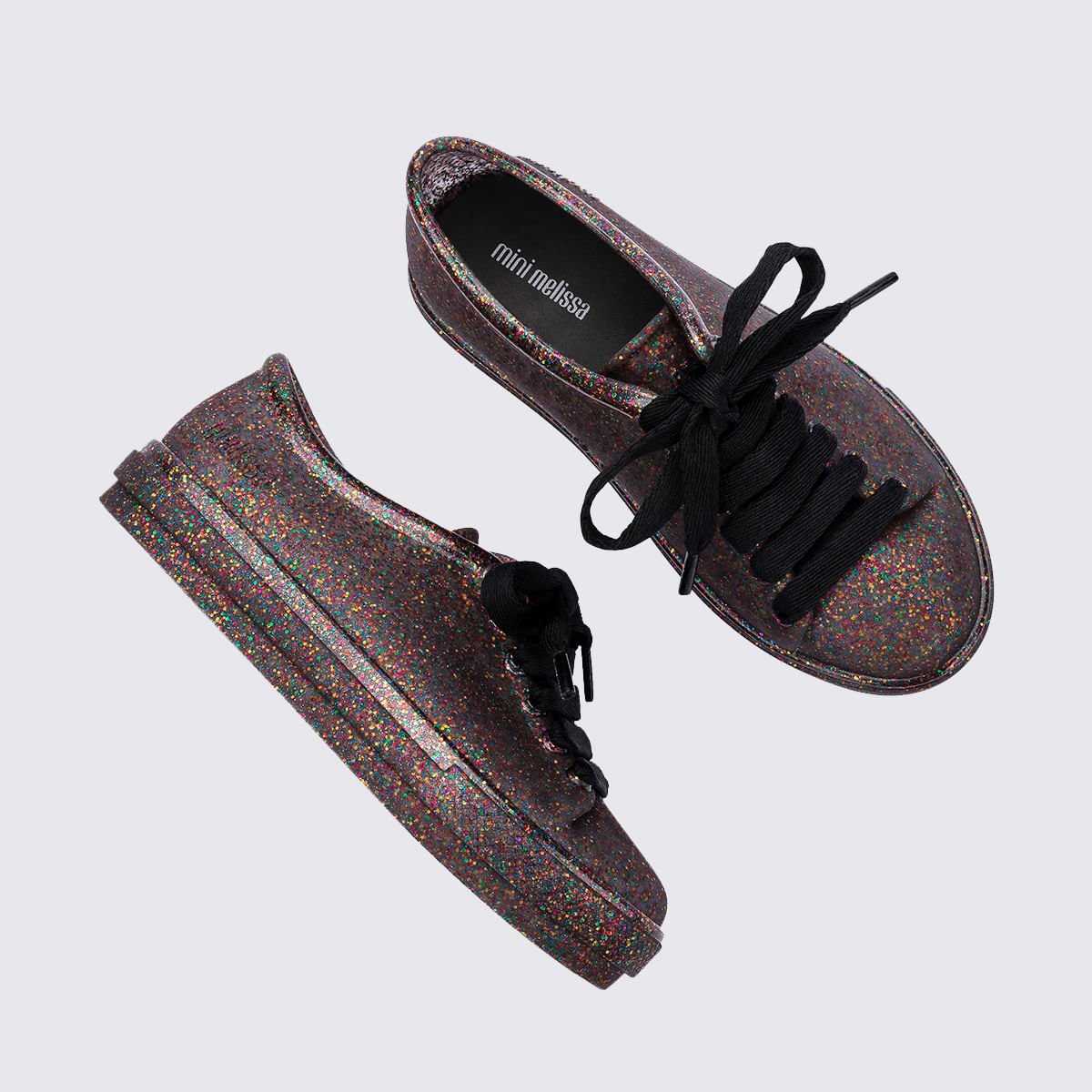Mini Melissa Hip Sneaker Infantil Glitter Multicor Preto 36377 Multicores 3