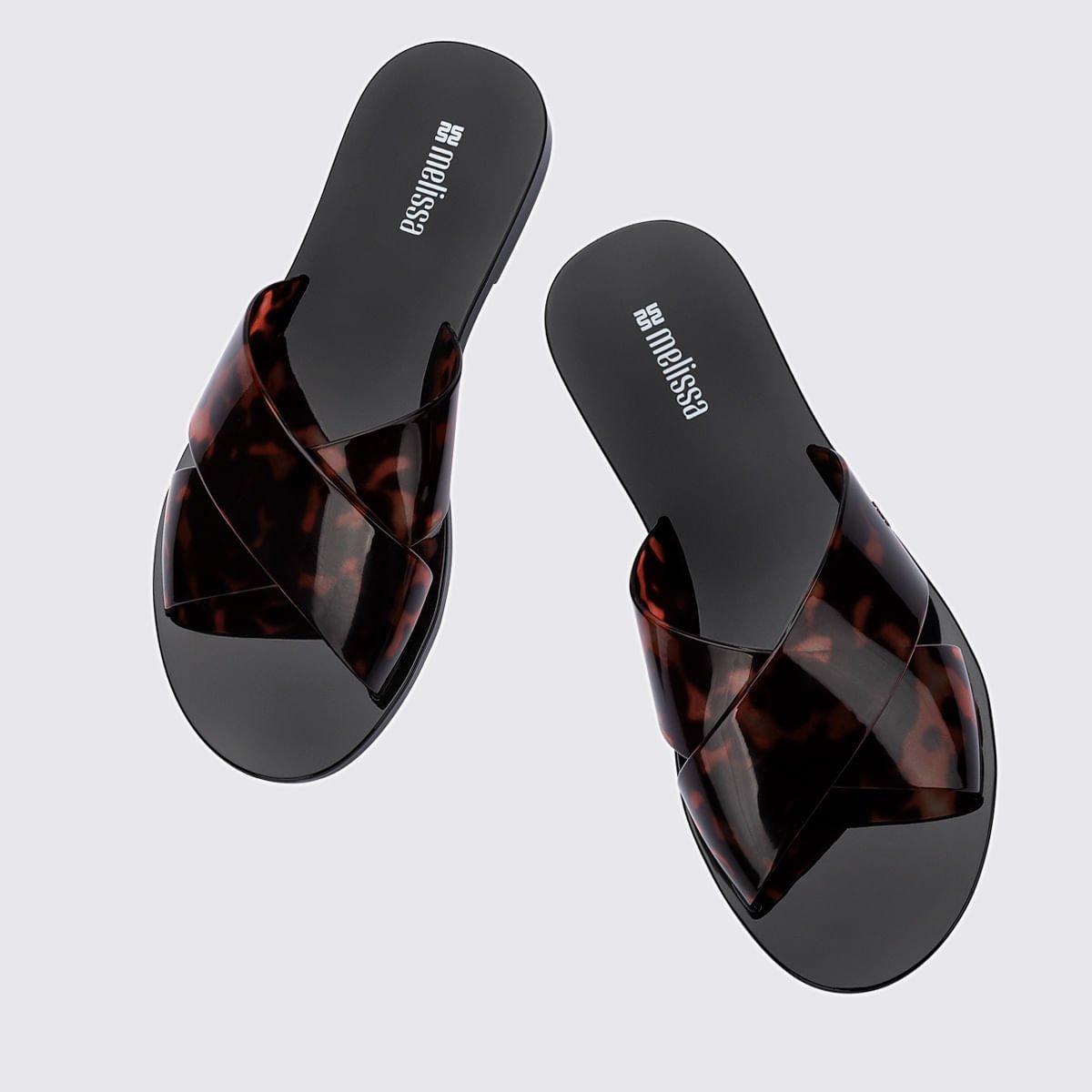 Melissa Essential Cross Slide Preto Tartaruga 38071 Preto/Marrom 3