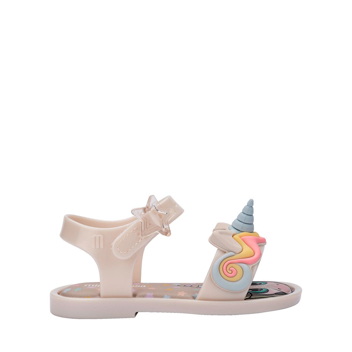 Mini Melissa Mar Sandal Uni Baby Bege Metalizado 37827