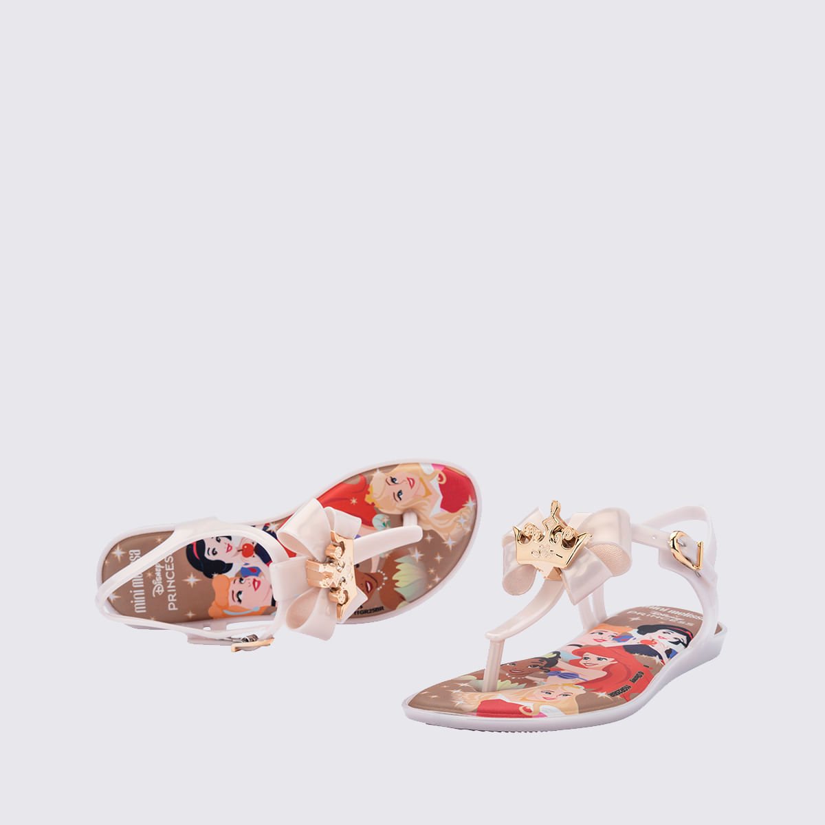 Mini Melissa Solar + Disney Princess Infantil Bege Metalizado 37917 Bege 4