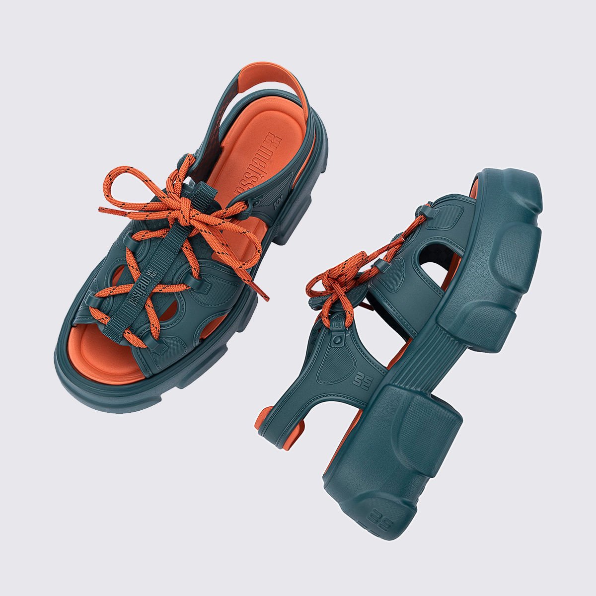 Melissa Camp Sandal Azul Laranja 37913 Azul Petróleo/Laranja 3