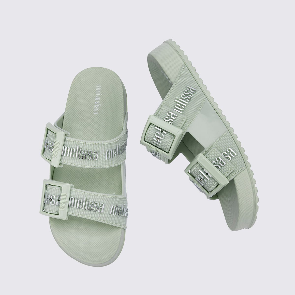 Mini Melissa Cozy Slide M Lover Infantil Verde Prata 37576 Verde 3