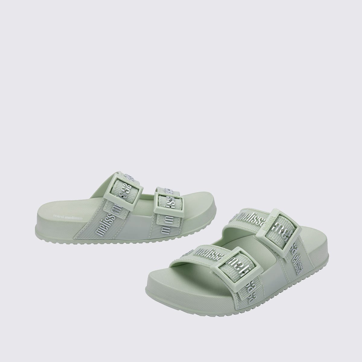 Mini Melissa Cozy Slide M Lover Infantil Verde Prata 37576 Verde 4