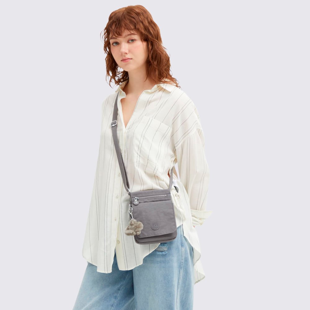 Bolsa Kipling New Eldorado Cinza I72918DH Cinza 7