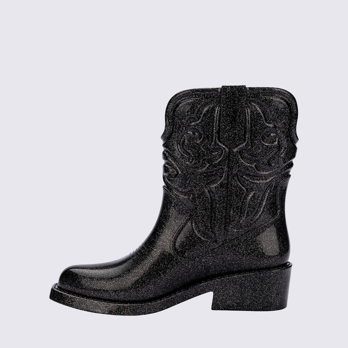 Mini Melissa Texas Boot Infantil Preto Glitter Prata 36192 Preto 2