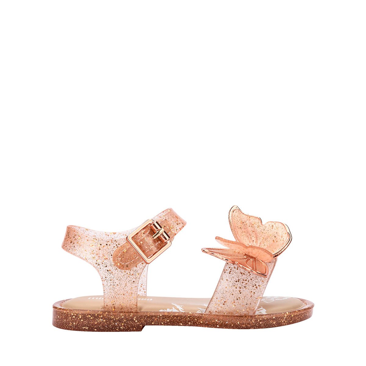 Mini Melissa Fly Sandal III Baby Bege Glitter 37803