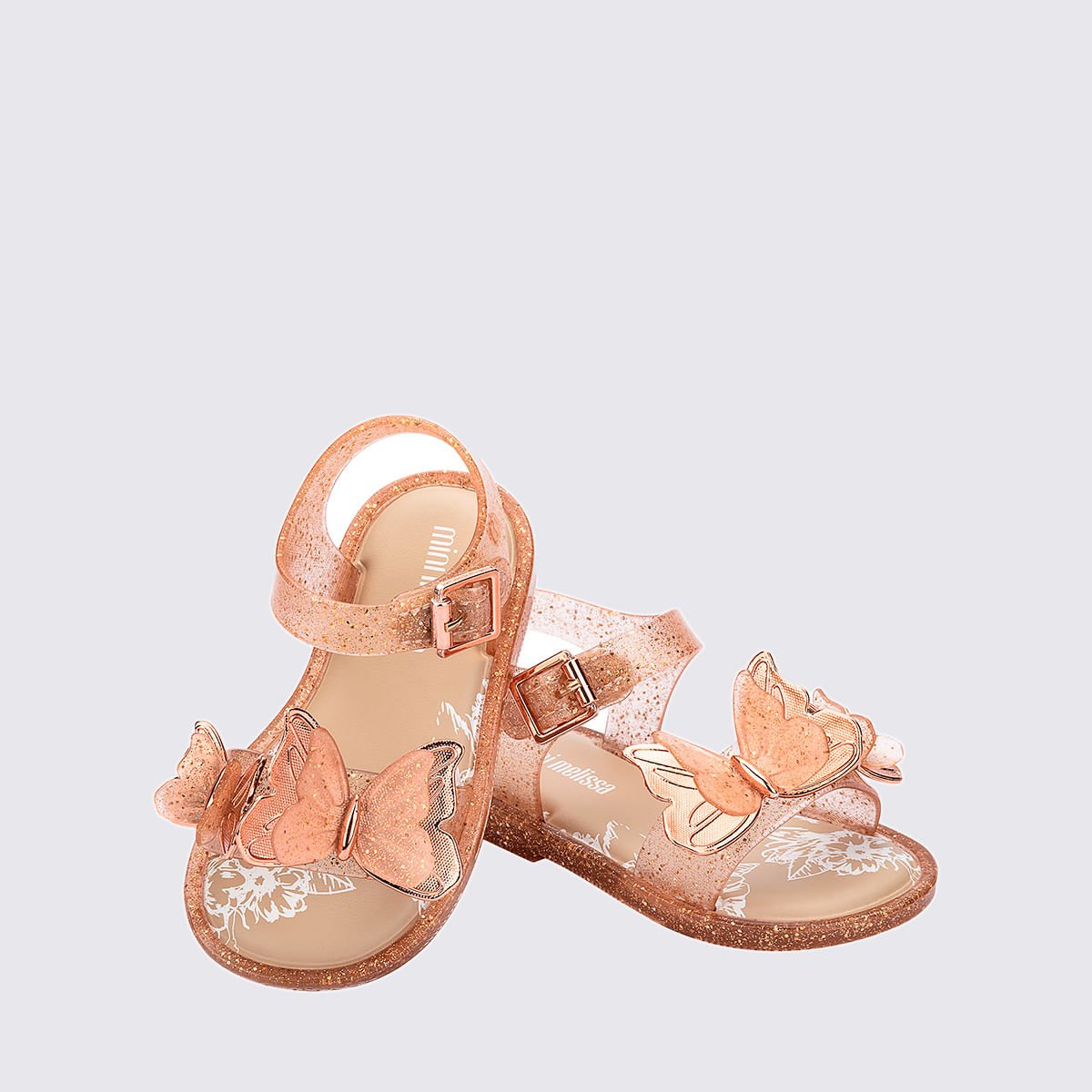 Mini Melissa Fly Sandal III Baby Bege Glitter 37803 Laranja 3