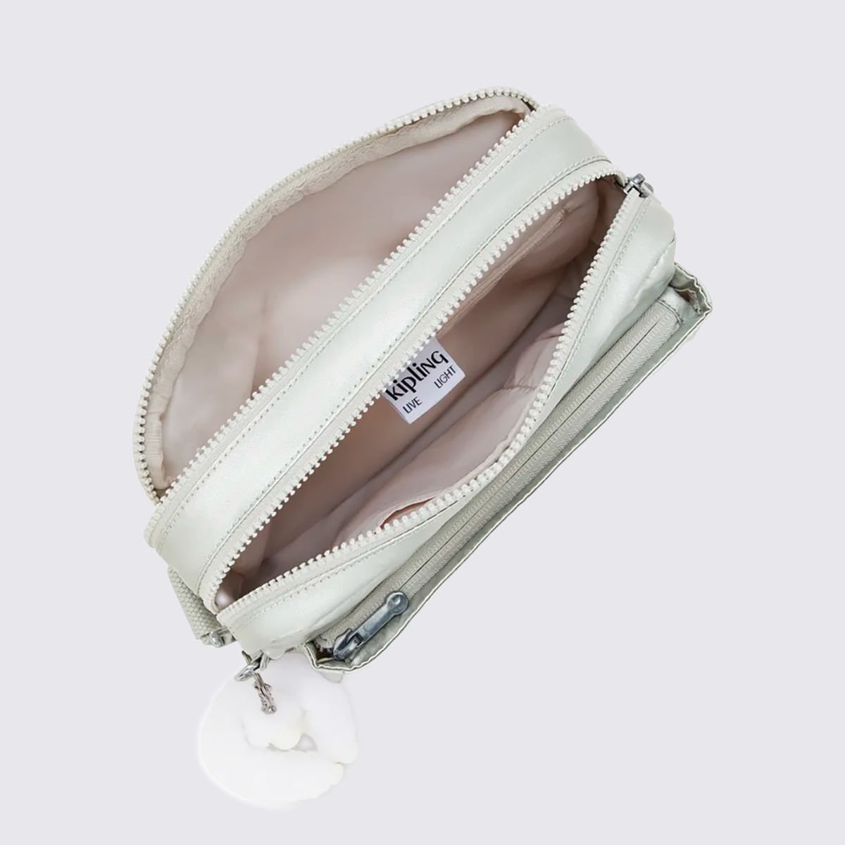 Bolsa Kipling Abanu M Prata I683170P Branco 3