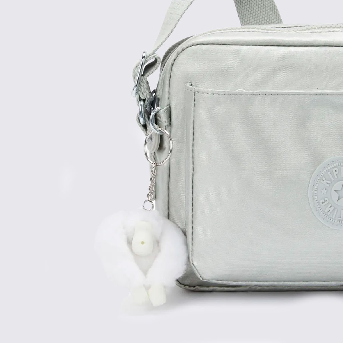 Bolsa Kipling Abanu M Prata I683170P Branco 4