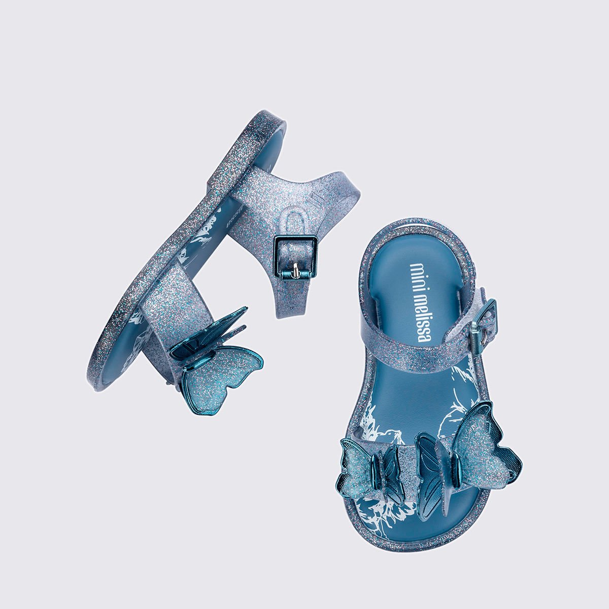 Mini Melissa Fly Sandal III Baby Azul Glitter 37803 Azul 4