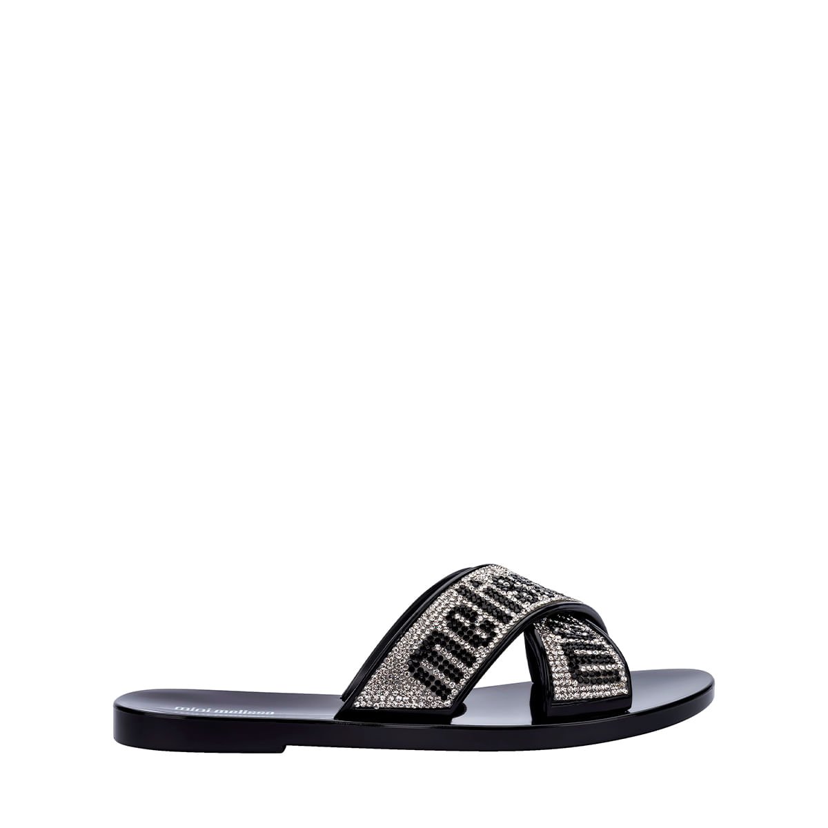 Mini Melissa M Lover Slide Deluxe Infantil Preto Cristal 37112