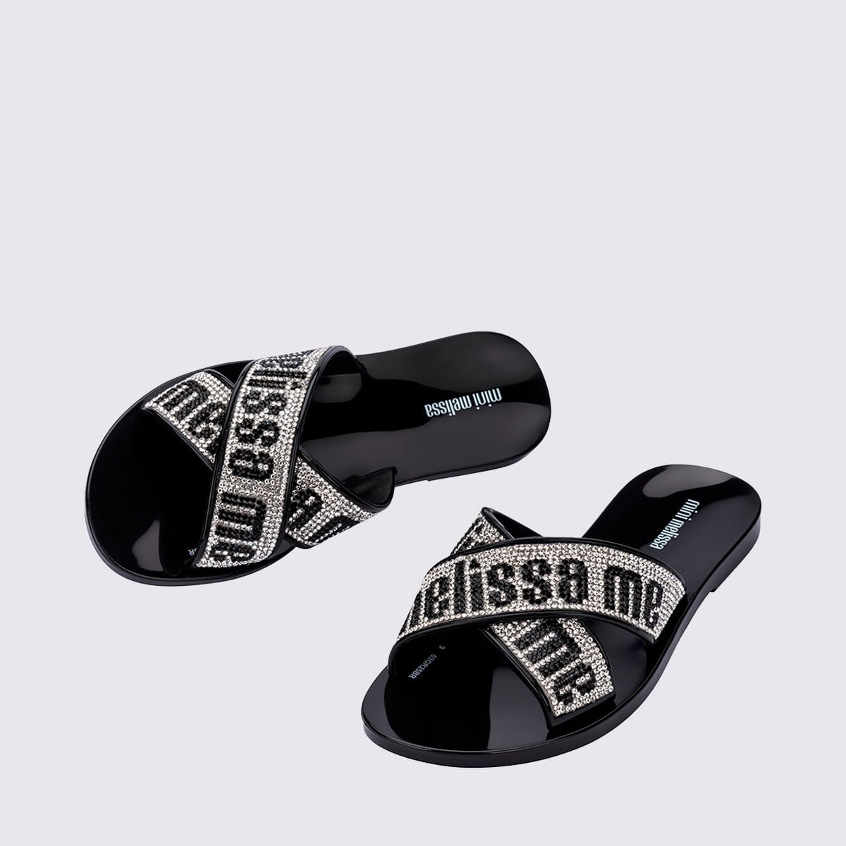 Mini Melissa M Lover Slide Deluxe Infantil Preto Cristal 37112 Preto 4