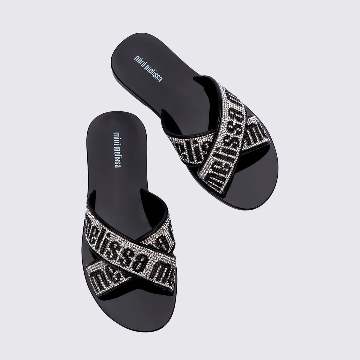 Mini Melissa M Lover Slide Deluxe Infantil Preto Cristal 37112 Preto 5