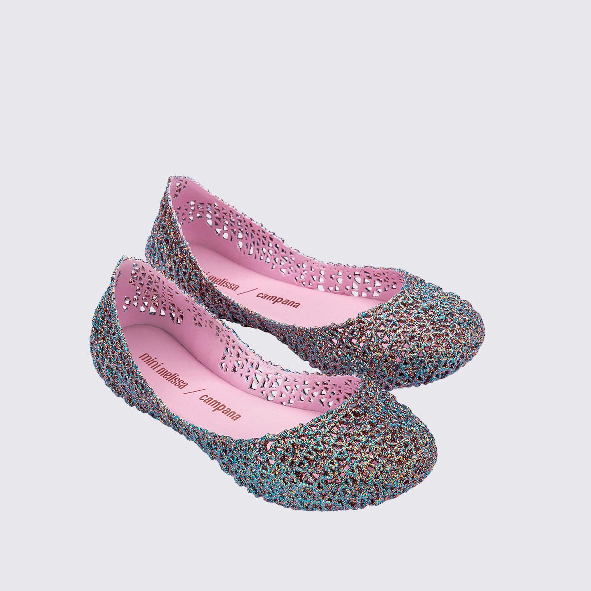 Mini Melissa Campana Papel Infantil Rosa Claro Glitter 32996 Multicores 3