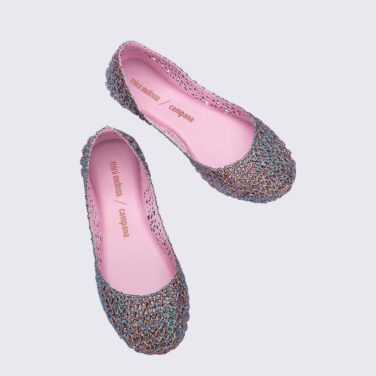 Mini Melissa Campana Papel Infantil Rosa Claro Glitter 32996 Multicores 5