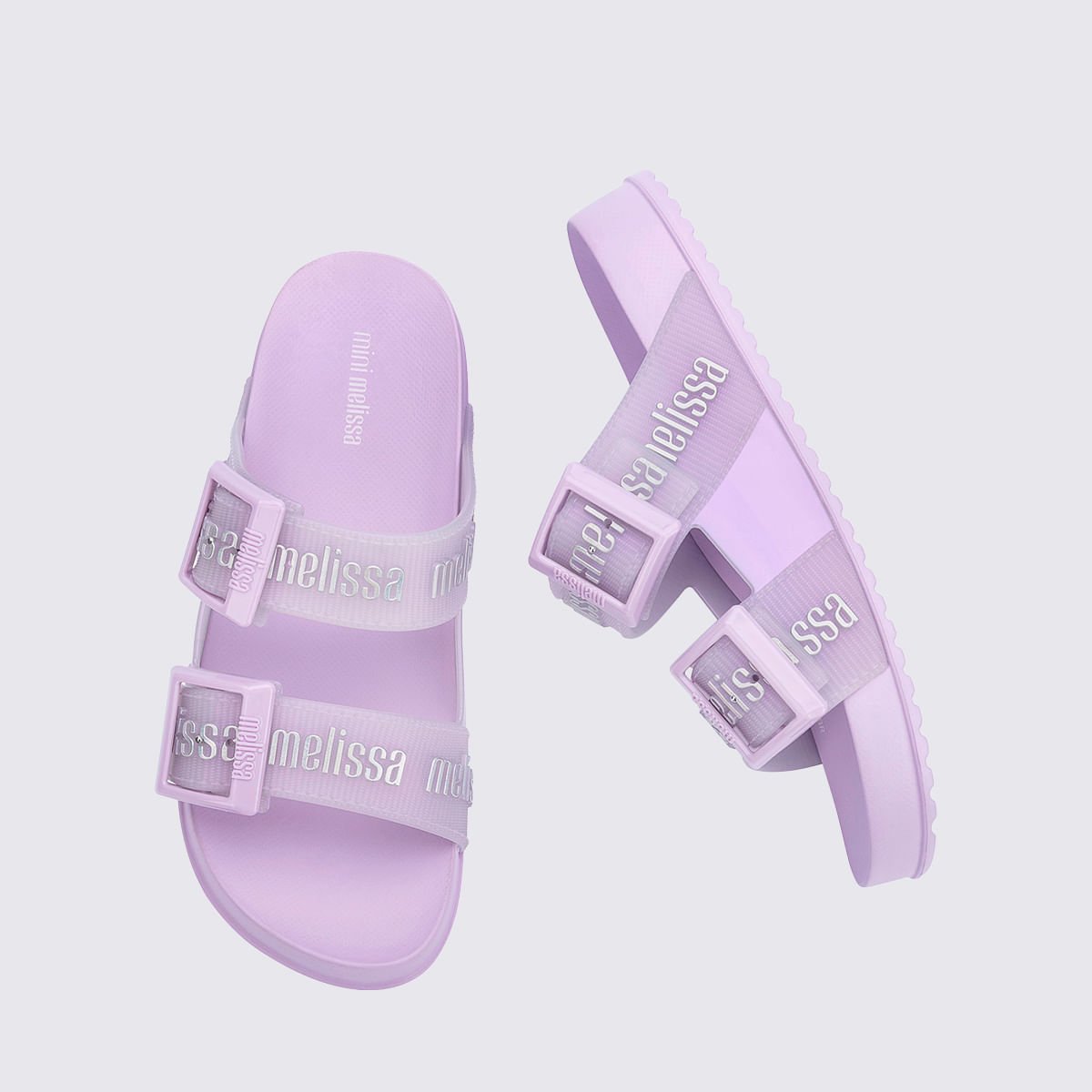 Mini Melissa Cozy Slide M Lover Infantil Lilás Prata 37576 Lilás 4