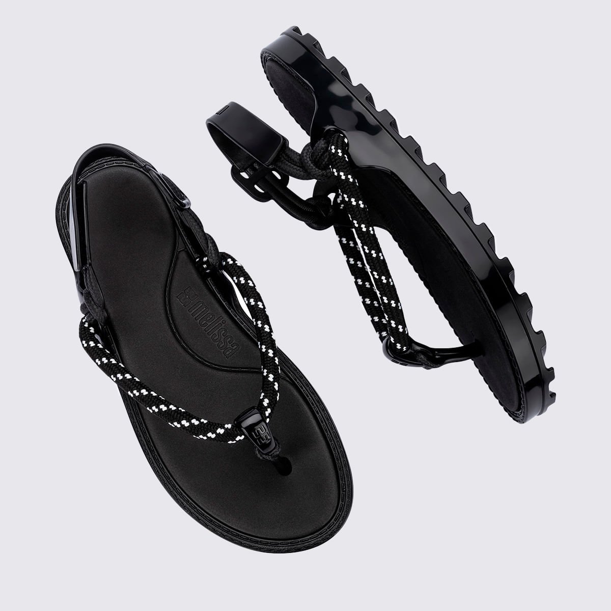 Melissa Bond Sandal Preto Branco 36733 Preto 4