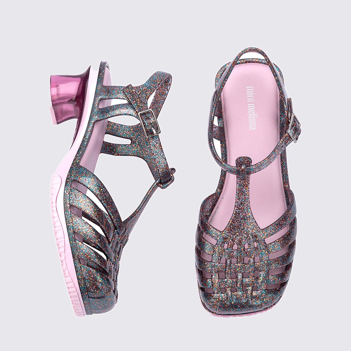 Mini Melissa Vixen Infantil Rosa Glitter 35783 Preto 5