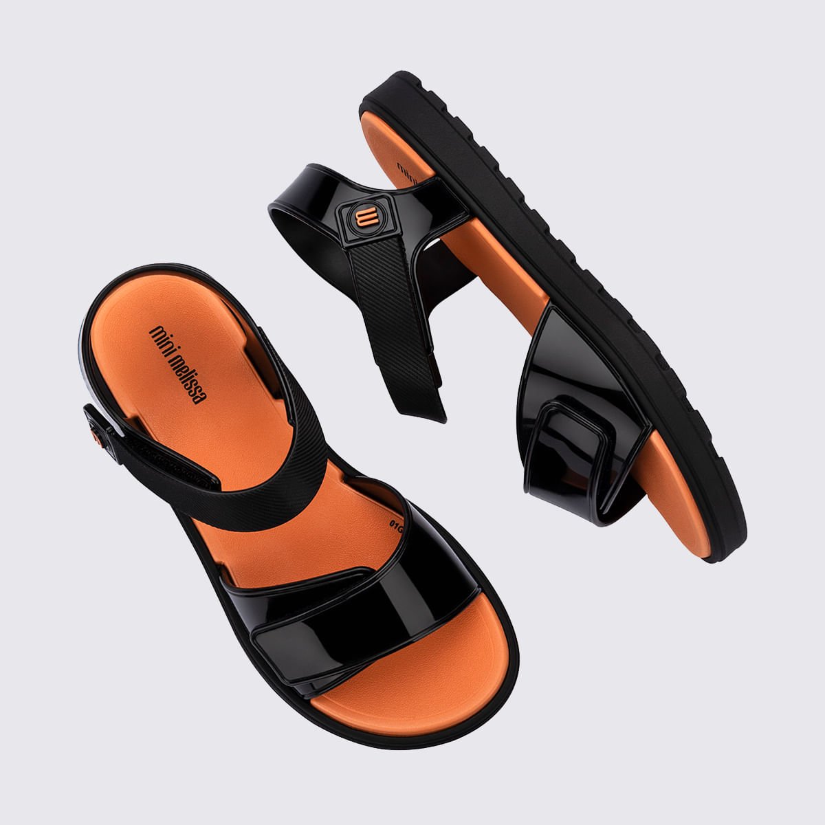 Mini Melissa Joy Infantil Preto Laranja 38085 Preto 3