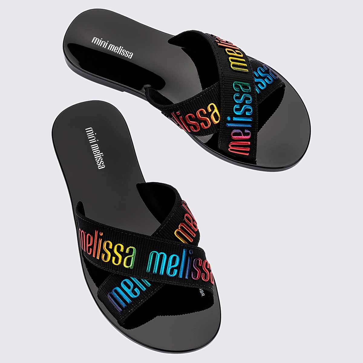 Mini Melissa M-Lover Slide Infantil Preto Verde 35968 Preto 5