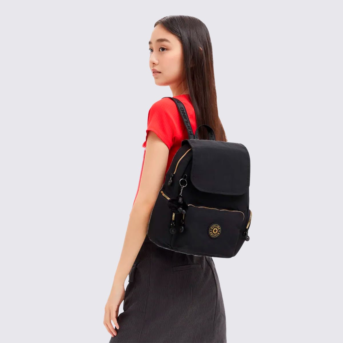 Mochila Kipling City Zip S Preto I73541BG Preto 7