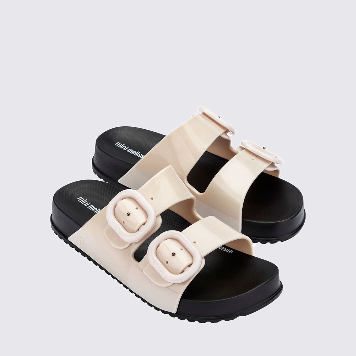 Mini Melissa Cozy Slide Infantil Preto Bege 35685 Bege 3
