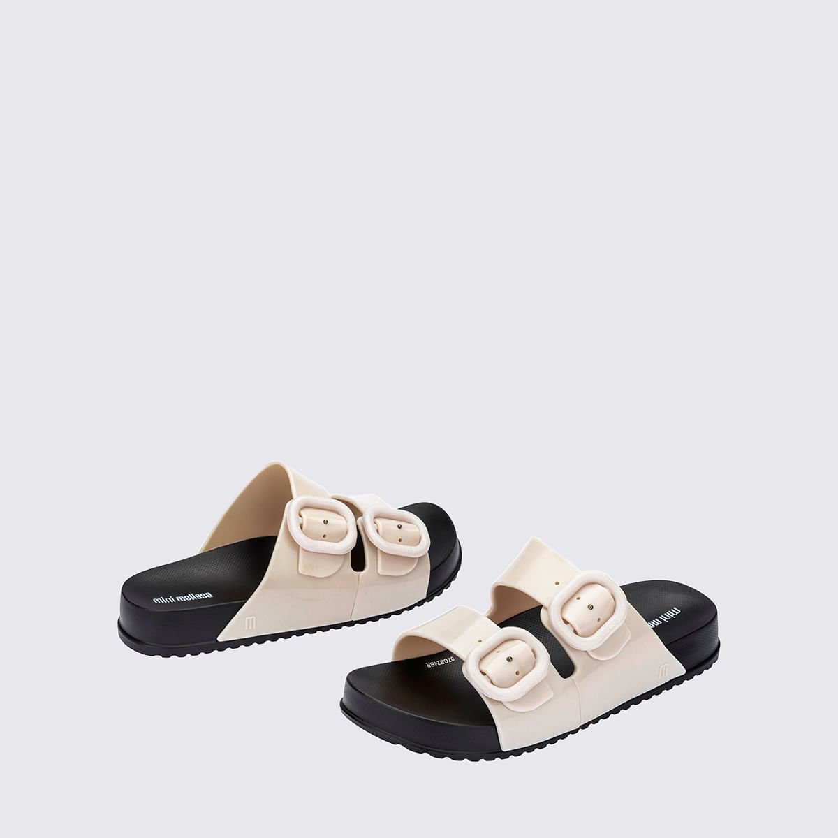 Mini Melissa Cozy Slide Infantil Preto Bege 35685 Bege 5