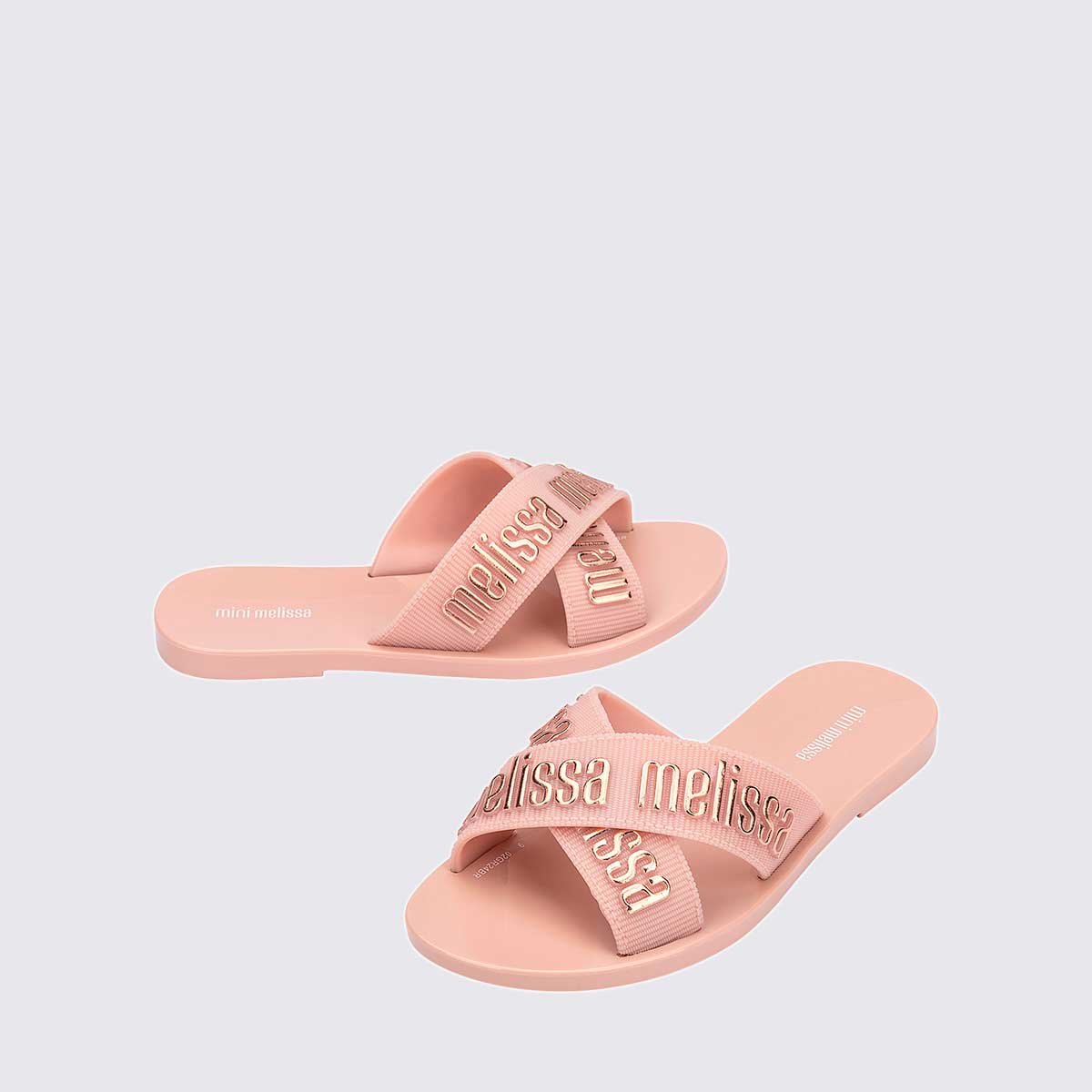Mini Melissa M-Lover Slide Infantil Rosa Glitter 35968 Rosa 4