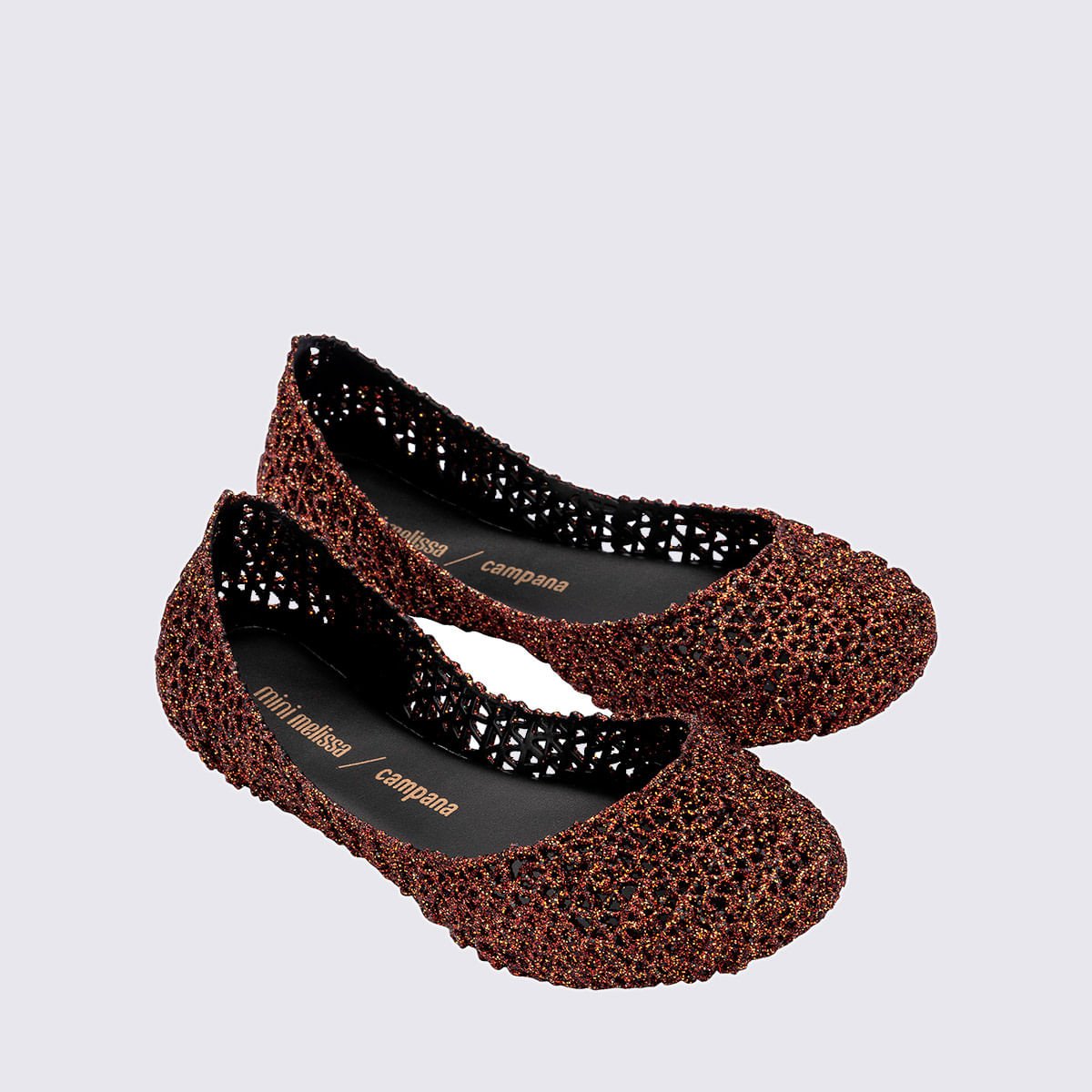 Mini Melissa Campana Papel Infantil Preto Glitter Bronze 32996 Bronze 3