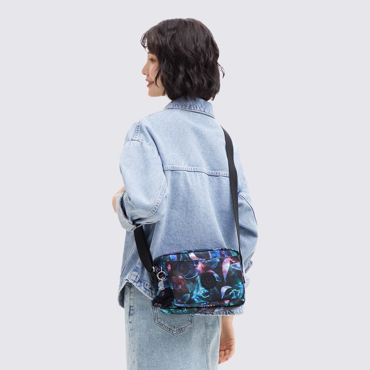 Bolsa Kipling Abanu M Estampada I62377DP Verde/Azul 6