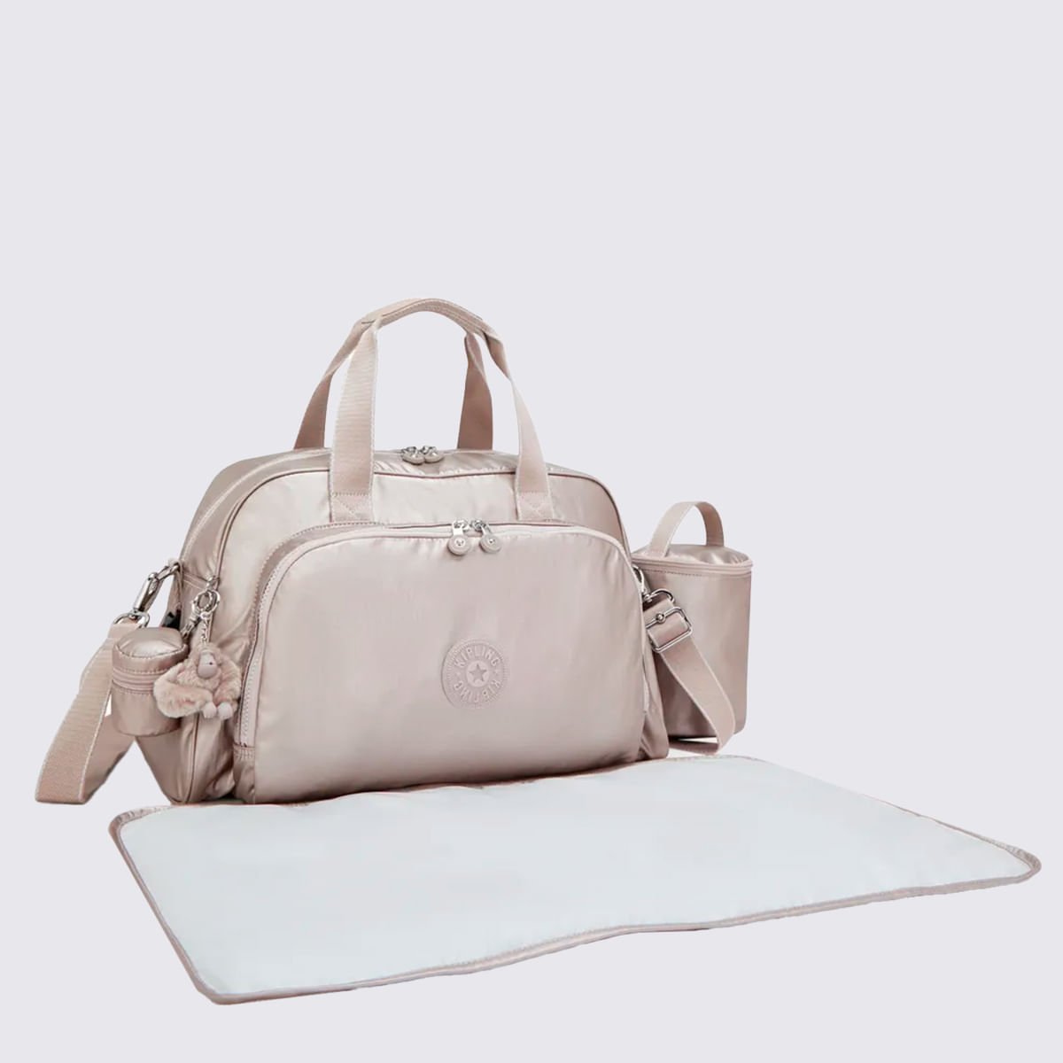 Bolsa Maternidade Kipling Camama Metalizado 1355648I Bege 4