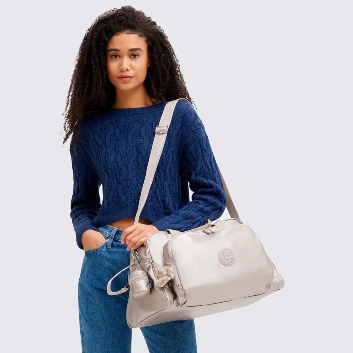 Bolsa Maternidade Kipling Camama Metalizado 1355648I Bege 7