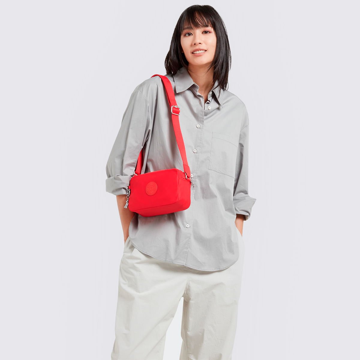 Bolsa Kipling Milda Rosa I62151NK Vermelho 6