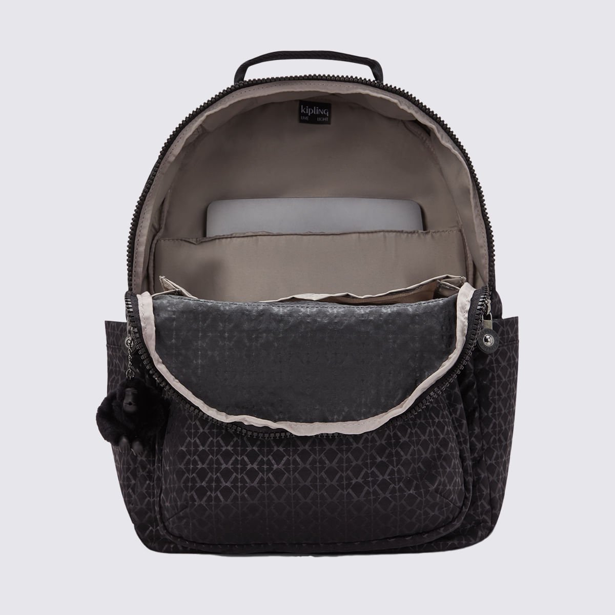 Mochila Kipling Seoul Preto Estampado I4034K59 Preto 4