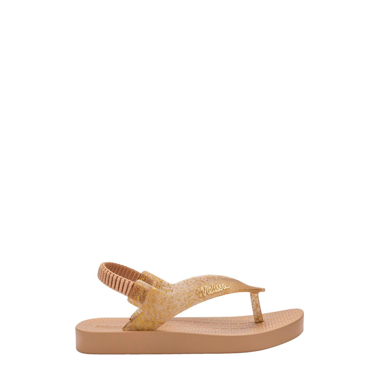 Mini Melissa Sun Long Beach Baby Bege Glitter 35762