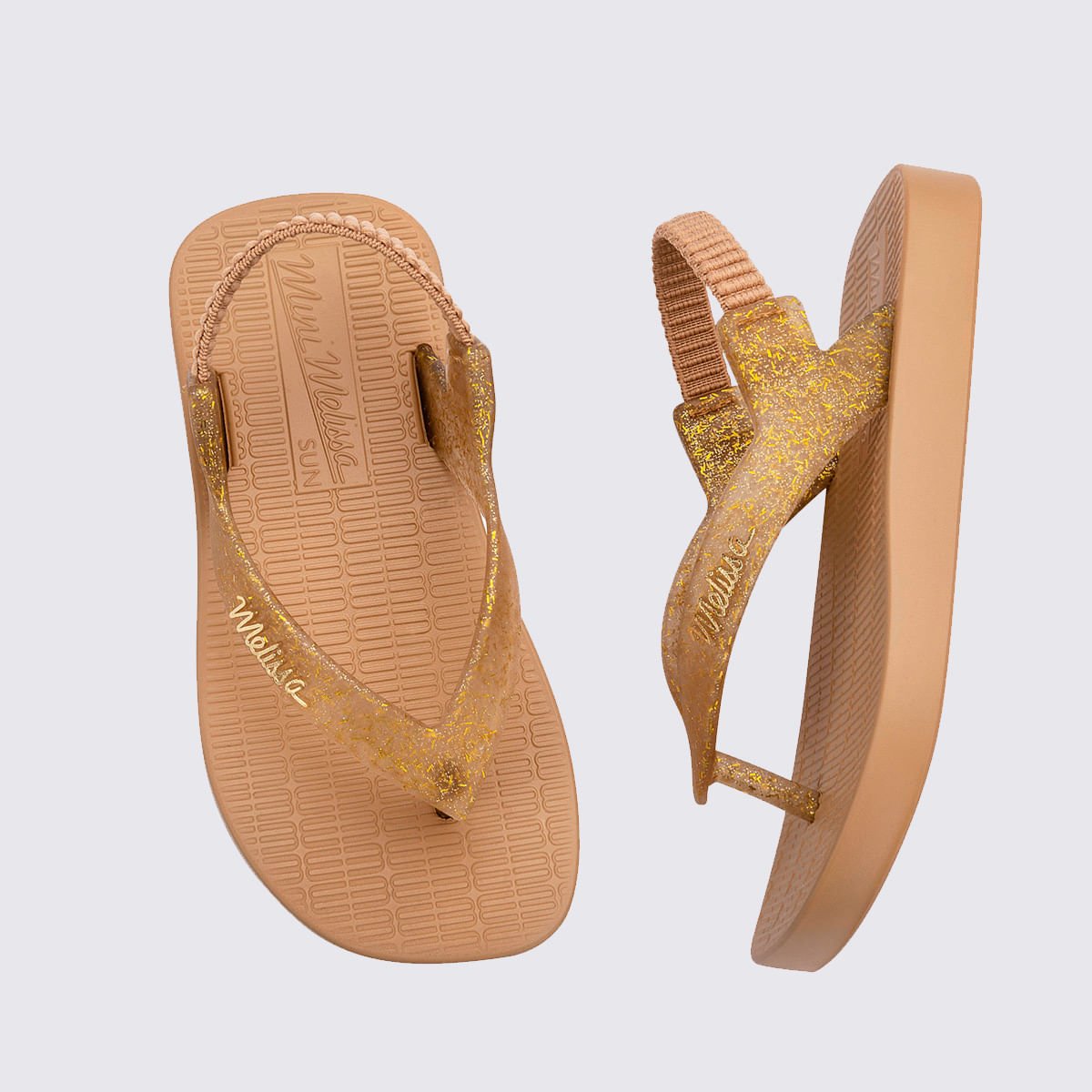 Mini Melissa Sun Long Beach Baby Bege Glitter 35762 Bege 3
