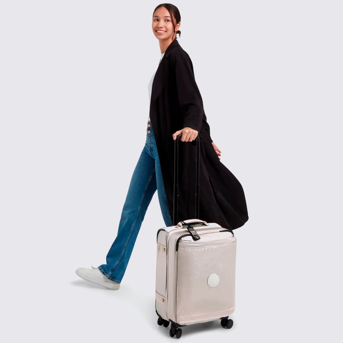 Mala Kipling Spontaneous S Metalizado I799748I Prata 8