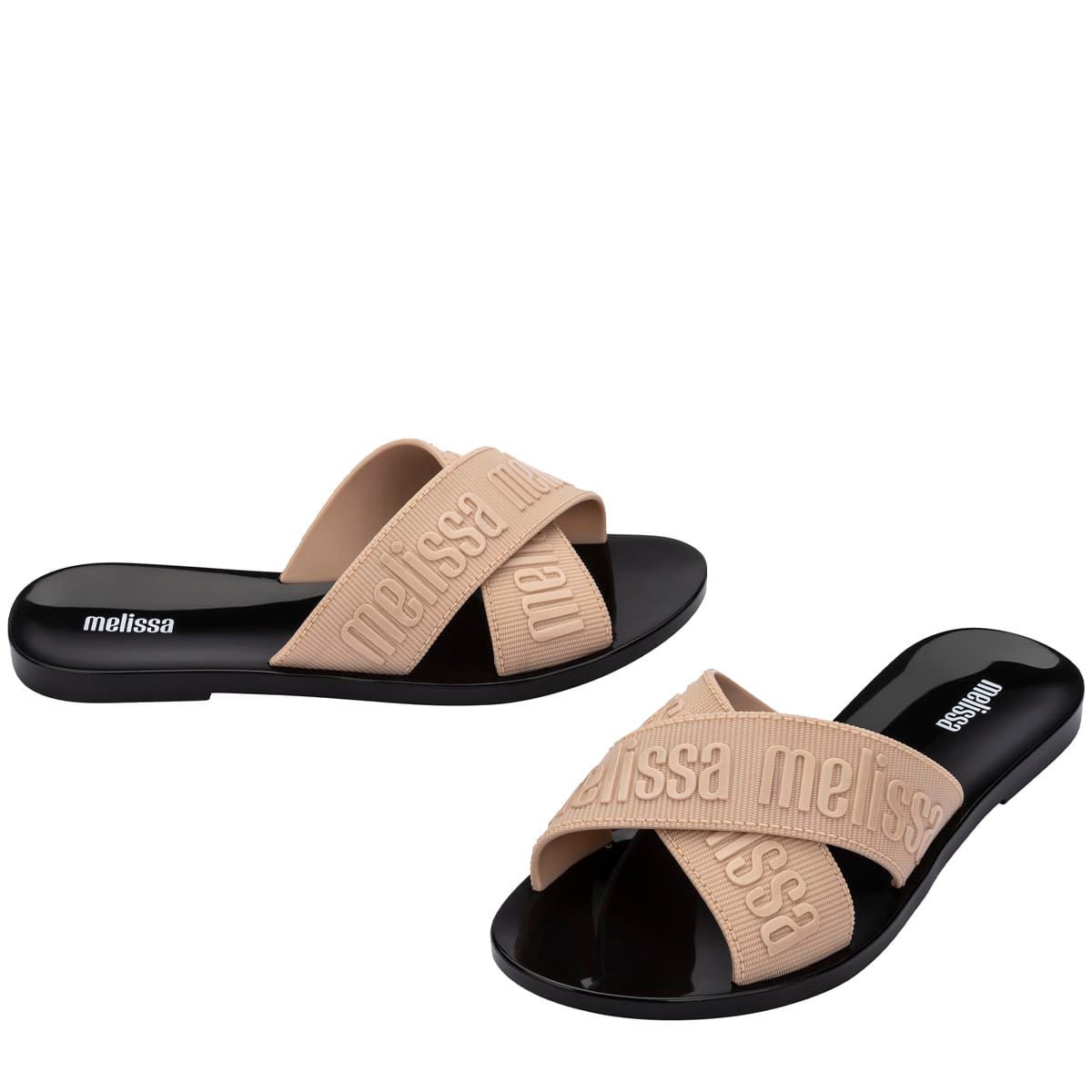 Melissa M Lover Slide Bege Preto 35740 Bege 4