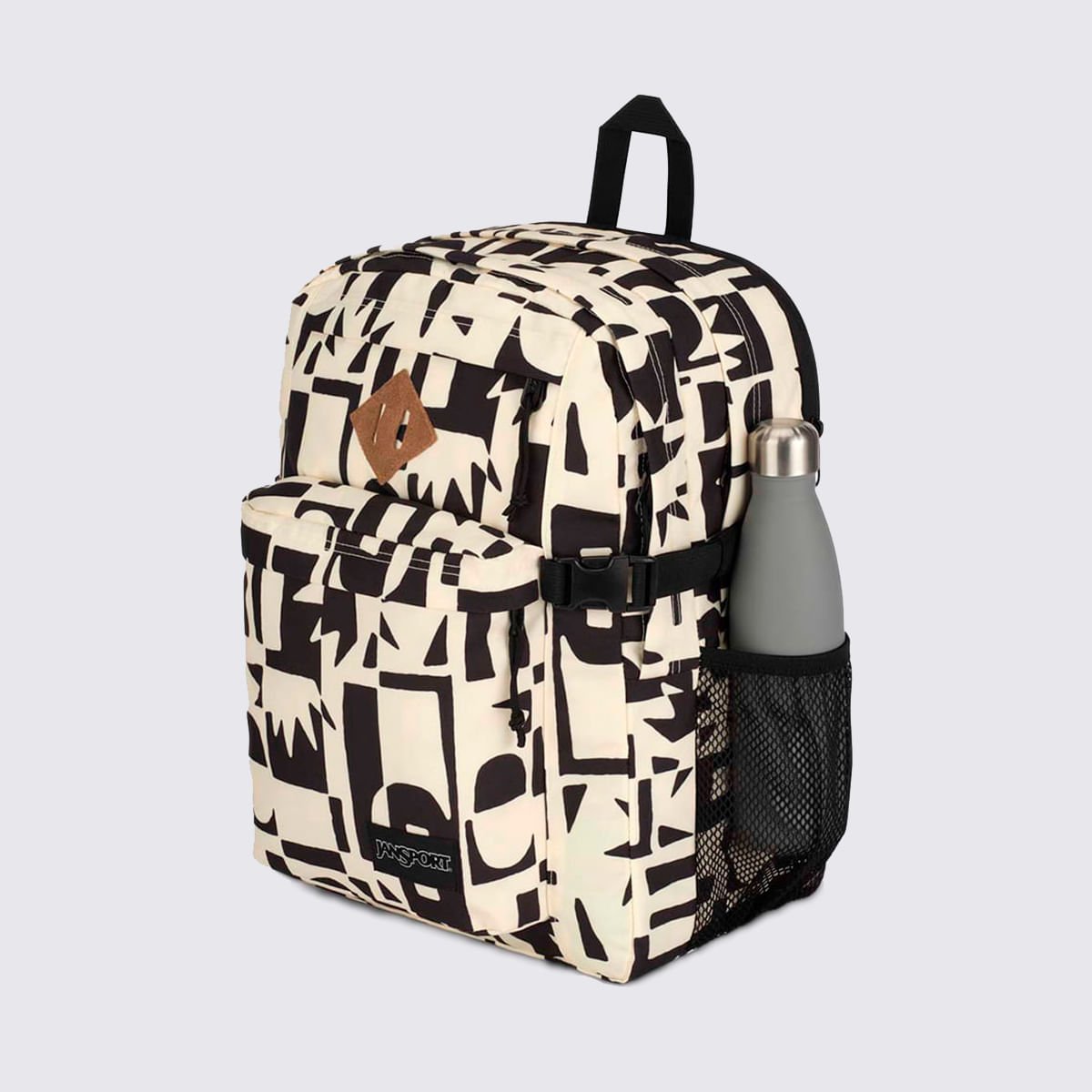 Mochila Jansport Main Campus Simple Cut Out Black 4QULGI6 Branco/Preto 3