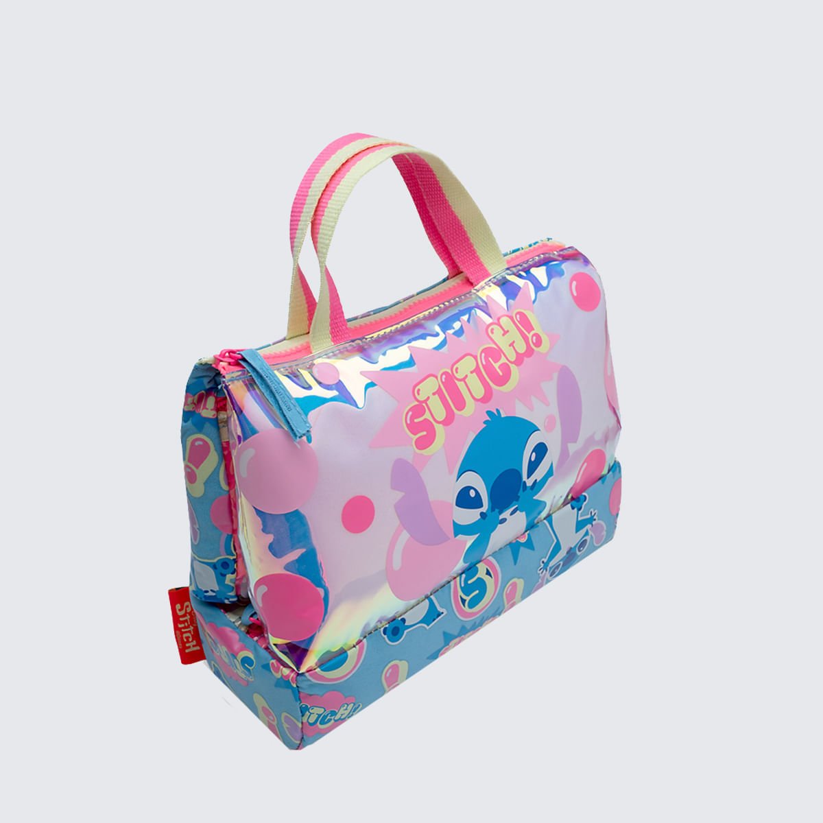 Necessaire Puket Holográfica Stitch Azul 2