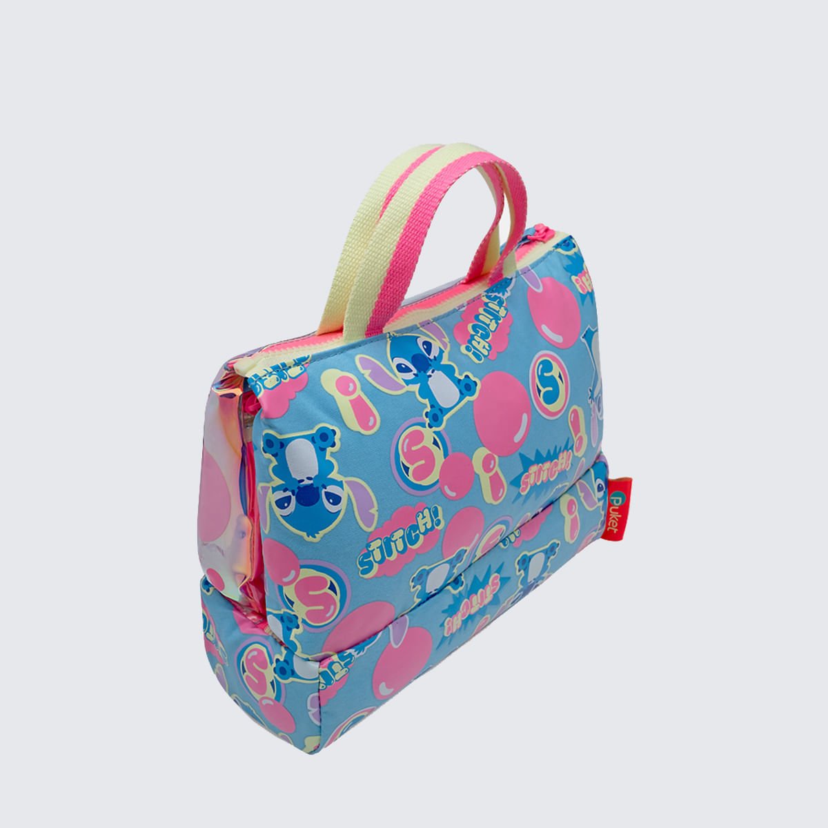 Necessaire Puket Holográfica Stitch Azul 3