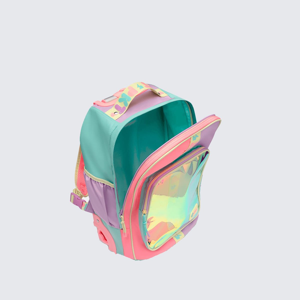 Mochila Puket com Rodinha Color Block Multicores 4
