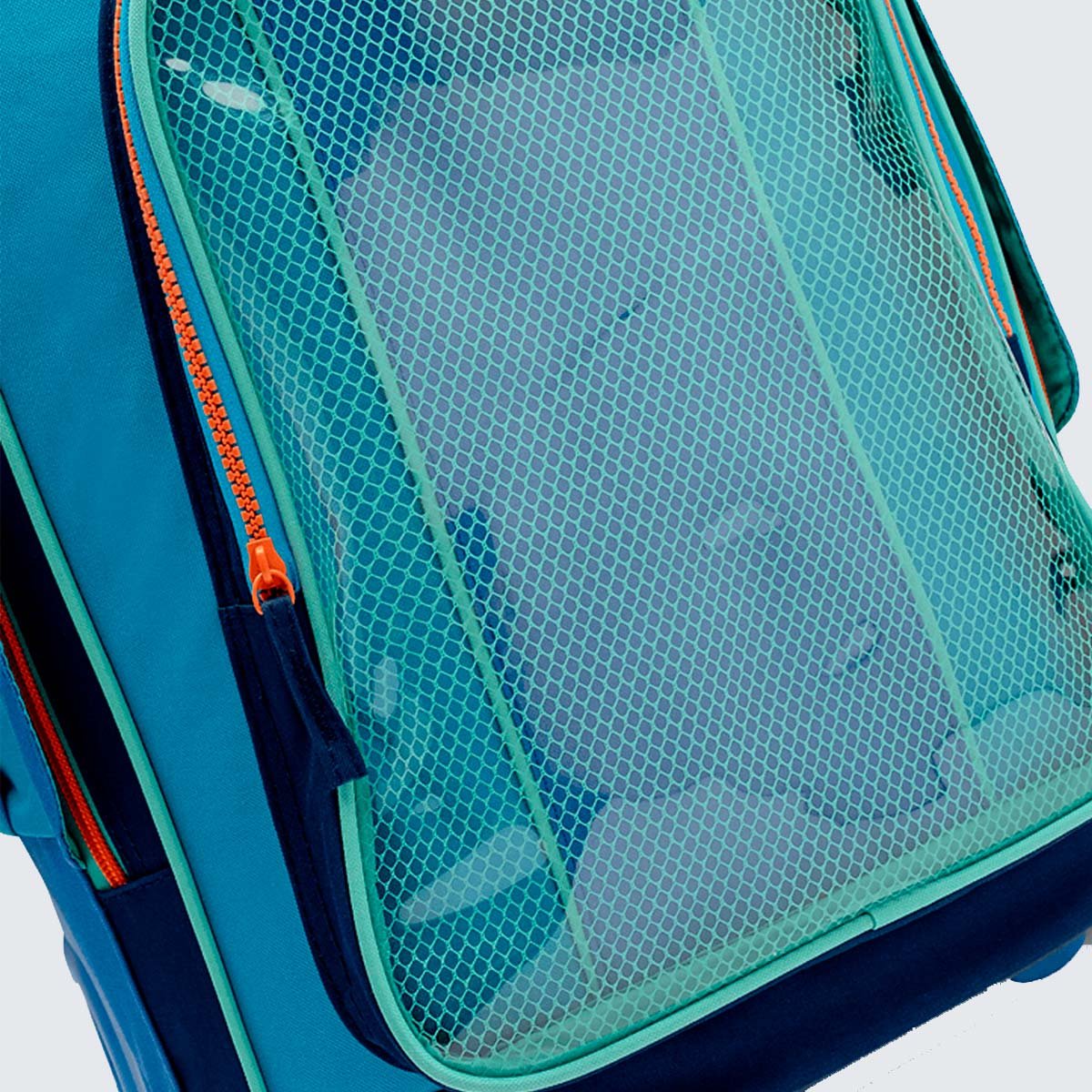 Mochila Puket com Rodinha Color Block Azul 4