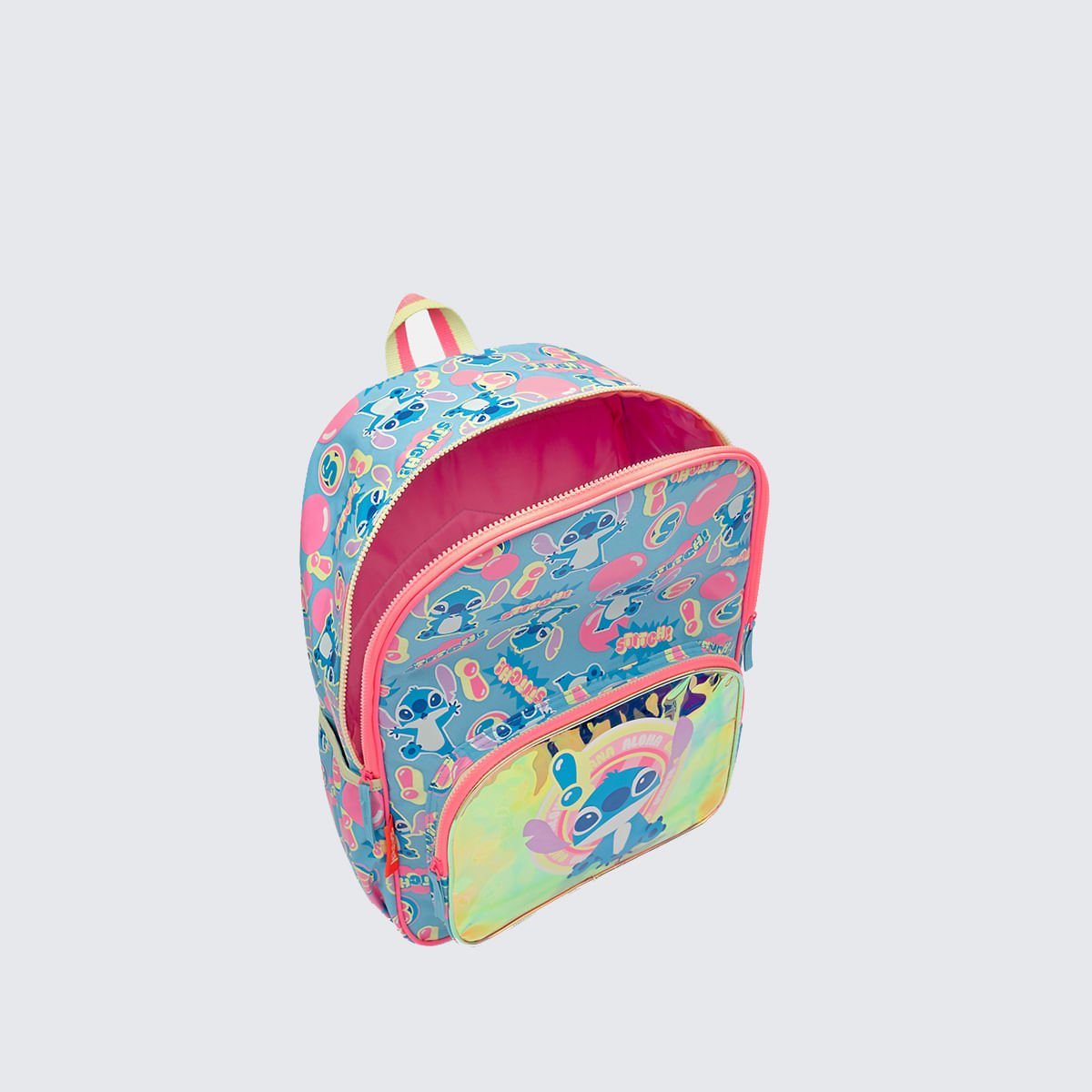 Mochila Puket Holográfica Stitch Azul 4