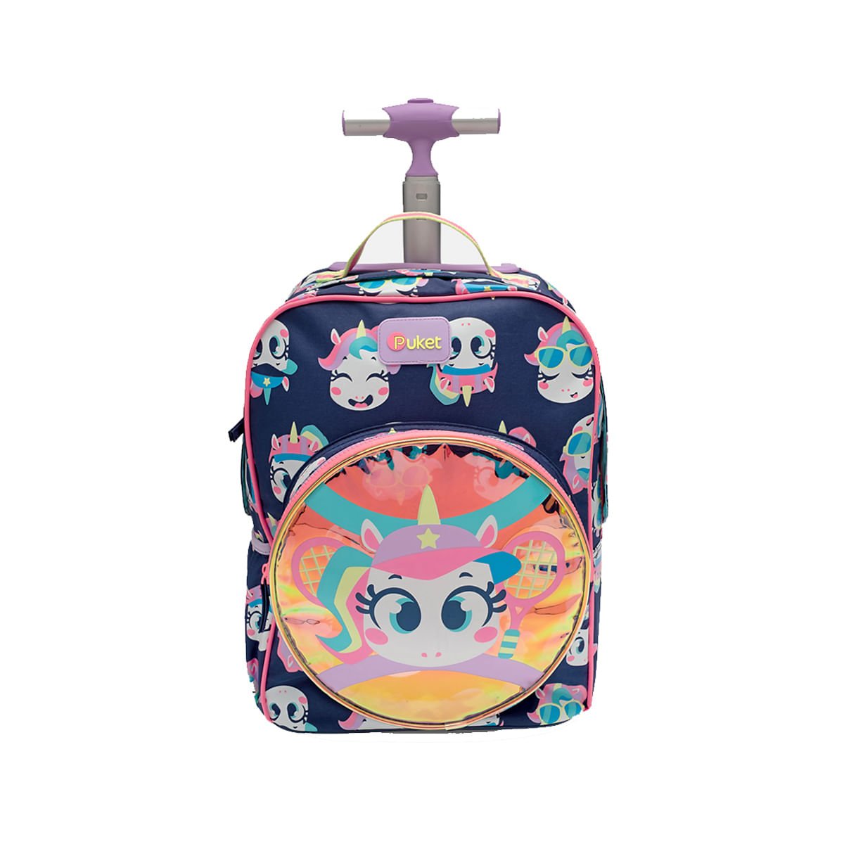 Mochila Puket com Rodinha Unicórnio Tênis