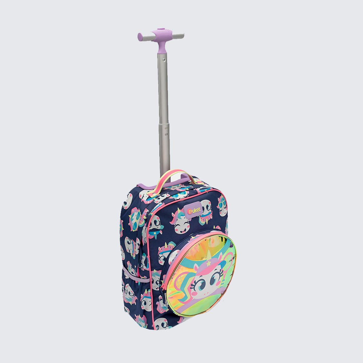 Mochila Puket com Rodinha Unicórnio Tênis Azul Marinho 2