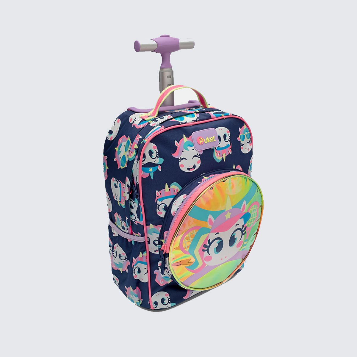 Mochila Puket com Rodinha Unicórnio Tênis Azul Marinho 3