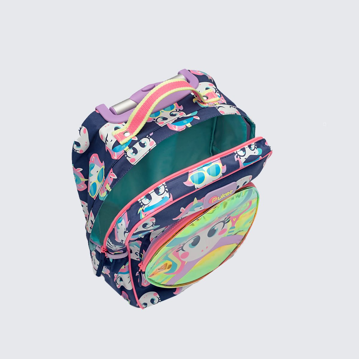 Mochila Puket com Rodinha Unicórnio Tênis Azul Marinho 4